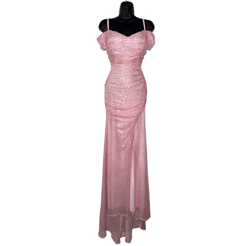 Sequin Fairy Princess Barbiecore Off the‎ Shoulder Mermaid Floor Length Gown NWT